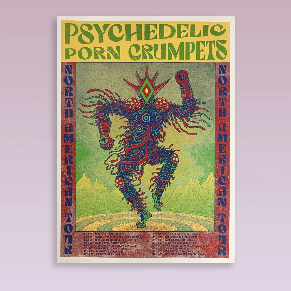 North American Tour 2023 Poster – Psychedelic Porn Crumpets